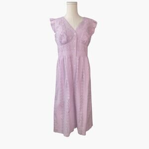 j crew purple eyelet dress Scallop-trim eyelet popover dress - STACIE FLINNER